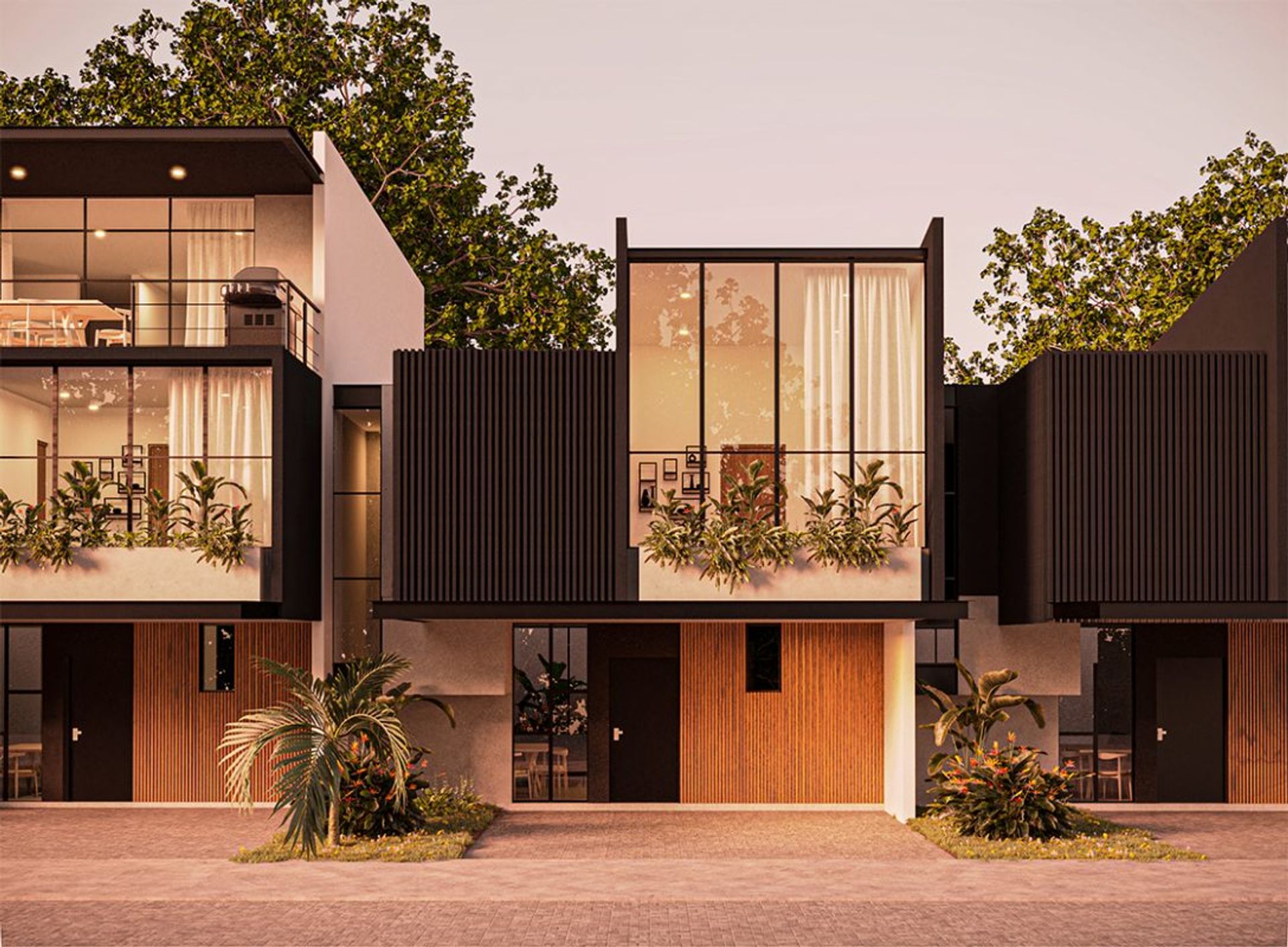 Fachada MODEL 2 townhouse casa adosada Escazu, Guachipelin