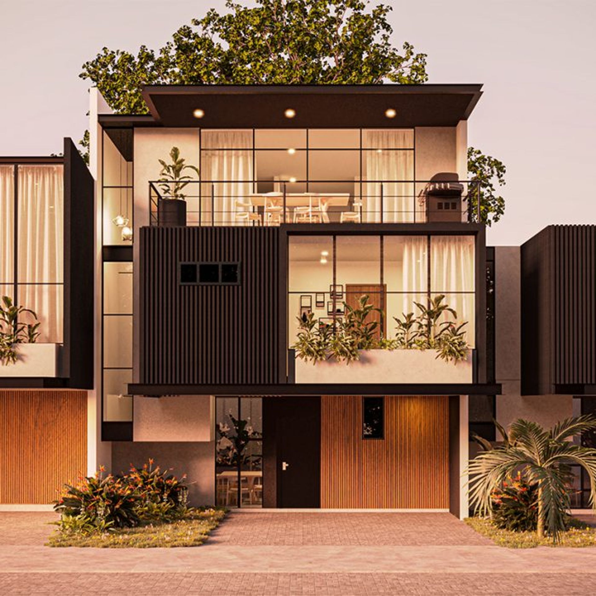 Fachada model 3 Naia Guachipelin de escazu townhome townhuse casa adosada escazu