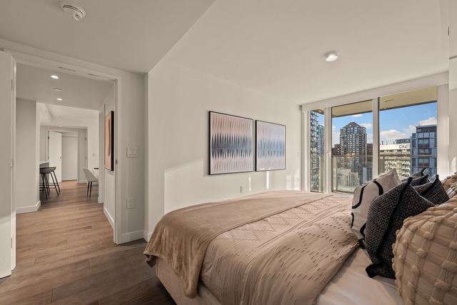 12-8x-on-the-park-1610-primary-bedroom-city-view at 1610 - 1111 Richards Street, Vancouver West