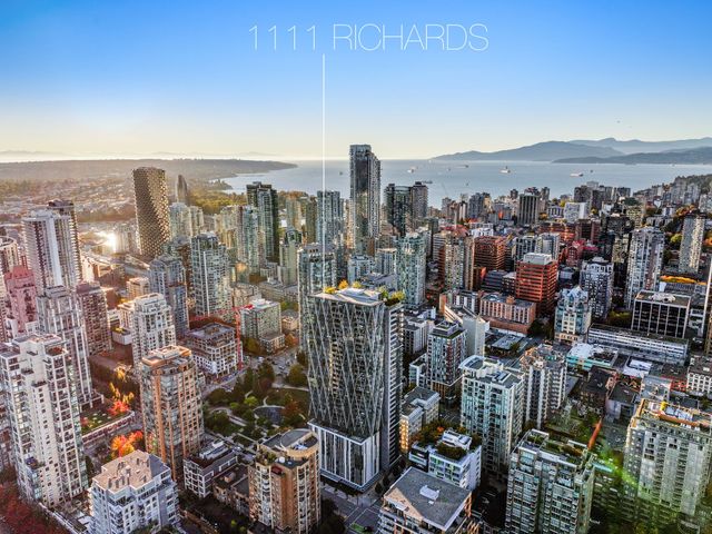 39-8x-on-the-park-1111-richards-aerial-view-labelled at 1610 - 1111 Richards Street, Vancouver West