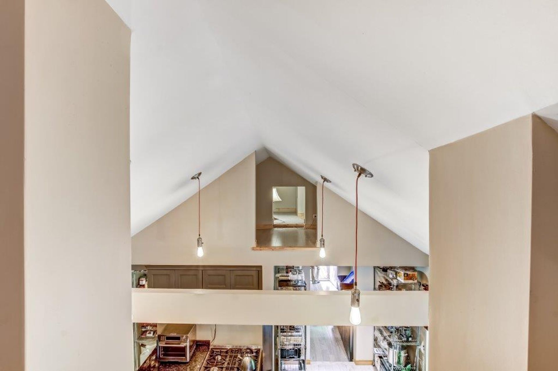 view from loft looking into kitchen area at 24 Centre Street, Port Rowan view from loft looking into kitchen area at 24 Centre Street, Port Rowan