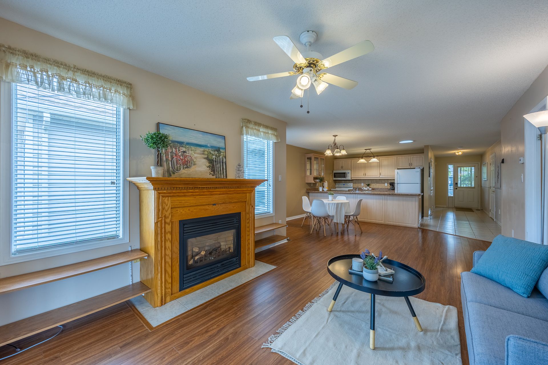 Gas Fireplace in the living room at 4 Walsingham Drive, Village of Long Point Bay, Port Rowan Gas Fireplace in the living room at 4 Walsingham Drive, Village of Long Point Bay, Port Rowan