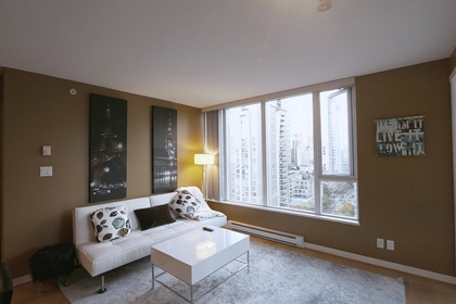 Living room at 1604 - 1010 Richards Street, Yaletown, Vancouver West
