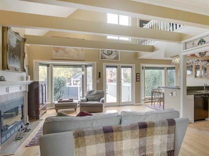 Living room with fireplace at 3643 7th Avenue, Kitsilano, Vancouver West