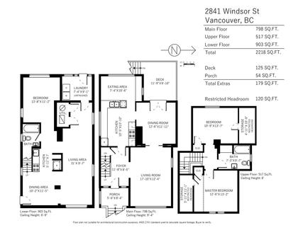 Floor plan at 2841 Windsor Street, Mount Pleasant VE, Vancouver East