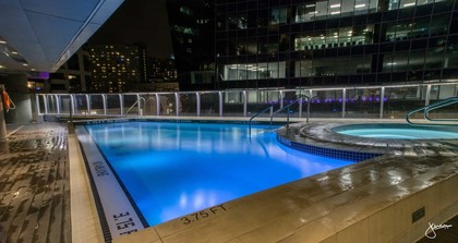 shangri-la pool at night at 3202 - 1111 Alberni, West End VW, Vancouver West