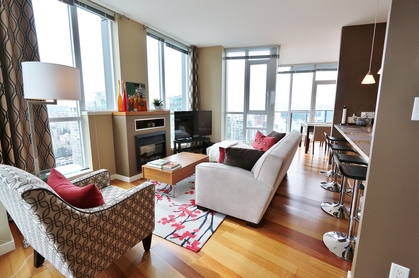 Living room at 3804 - 1189 Melville, Coal Harbour, Vancouver West