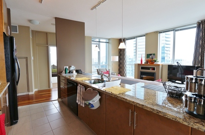 Kitchen / Living room at 3804 - 1189 Melville, Coal Harbour, Vancouver West