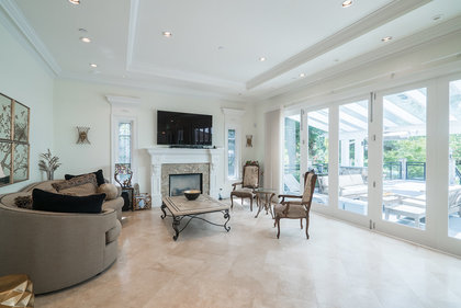 Living room with patio view at 6389 Elm Street, Kerrisdale, Vancouver West