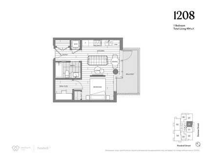 1-bedroom at 1770 Pendrell, Downtown VW, Vancouver West