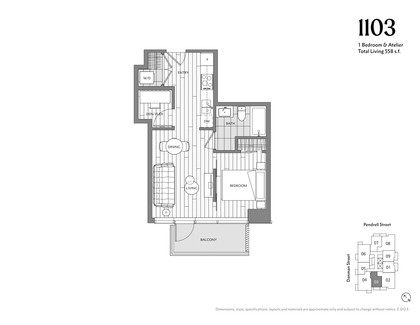 pendrell-1-bed-and-atelier at 1770 Pendrell, Downtown VW, Vancouver West