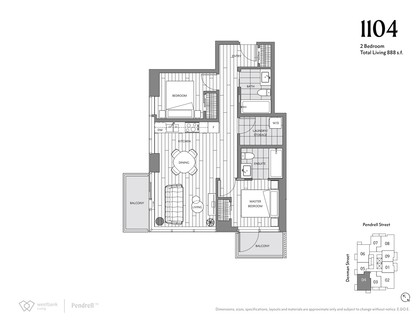 2-bed-001 at 1770 Pendrell, Downtown VW, Vancouver West