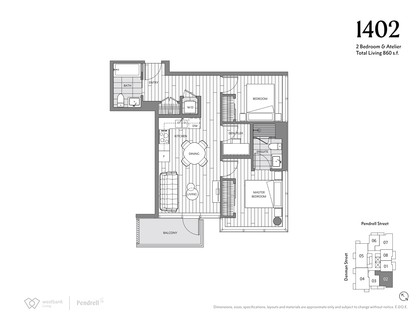 pendrell-2-bed-008 at 1770 Pendrell, Downtown VW, Vancouver West