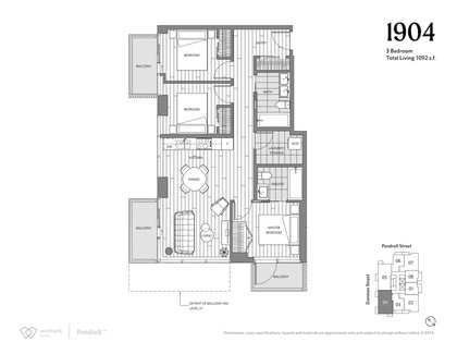 pendrell-3-bed-004 at 1770 Penderall, Downtown VW, Vancouver West