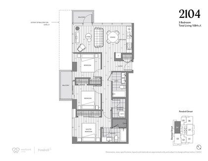 pendrell-3-bed-007 at 1770 Penderall, Downtown VW, Vancouver West