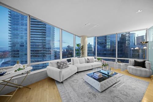 2404-1077 W. Cordova Street - Living Room Day at 2404 - 1077 W Cordova Street, Coal Harbour, Vancouver West 2404-1077 W. Cordova Street - Living Room Day at 2404 - 1077 W Cordova Street, Coal Harbour, Vancouver West