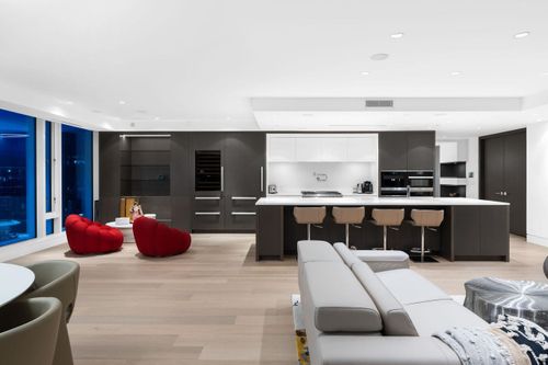 3401-1011 W. Cordova Street - Kitchen and Family Room at 3401 - 1011 W Cordova Street, Coal Harbour, Vancouver West 3401-1011 W. Cordova Street - Kitchen and Family Room at 3401 - 1011 W Cordova Street, Coal Harbour, Vancouver West