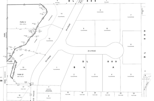 subdivision-plan-with-park-dedication at LOT 12 Largo Road, Roberts Creek, Sunshine Coast