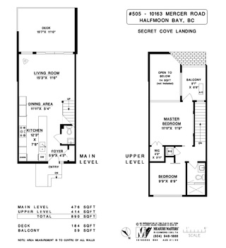 floor-plan at 505 - 10163 Mercer Road, Halfmn Bay Secret Cv Redroofs, Sunshine Coast