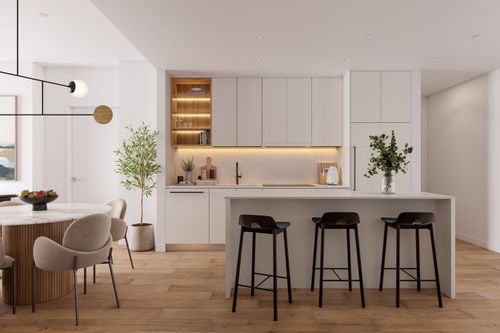 1 Market Square at Inlet District - kitchen light colour scheme at 137 Buckingham Drive, Ioco, Port Moody