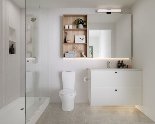 1 Market Square at Inlet District - bathroom light colour scheme at 137 Buckingham Drive, Ioco, Port Moody