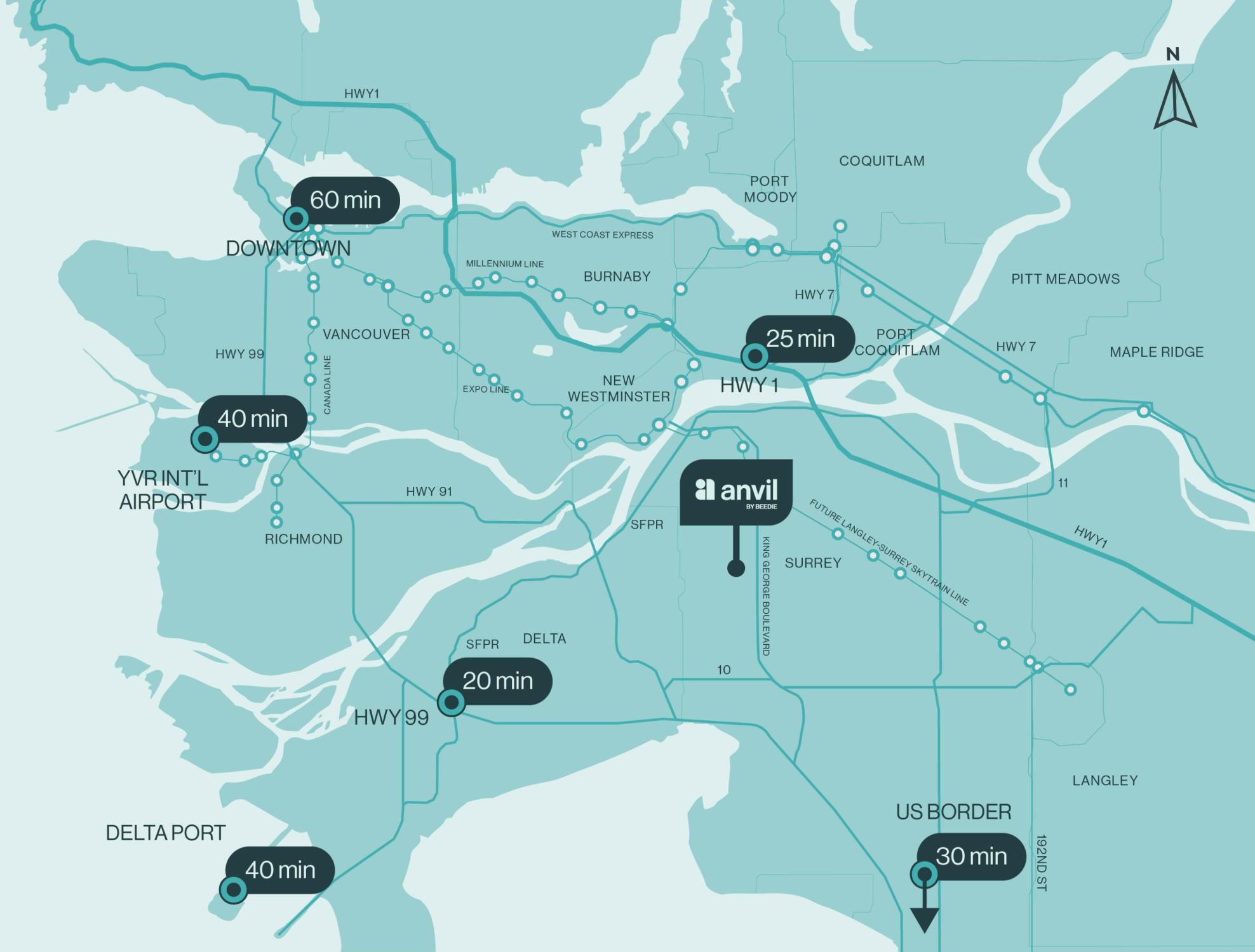 Connectivity of Anvil by Beedie in Surrey, BC