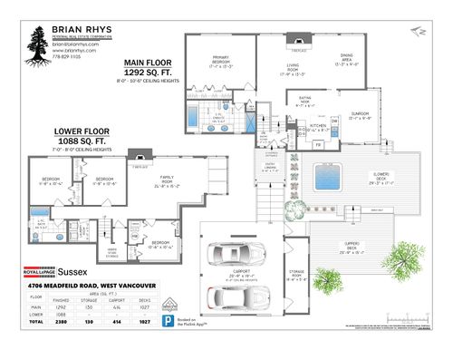 Floorplan  at 4706 Meadfeild Road, Caulfeild, West Vancouver