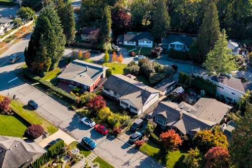 Aerial at 715 Kilkeel Place, Delbrook, North Vancouver