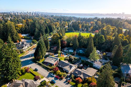 Aerial at 715 Kilkeel Place, Delbrook, North Vancouver