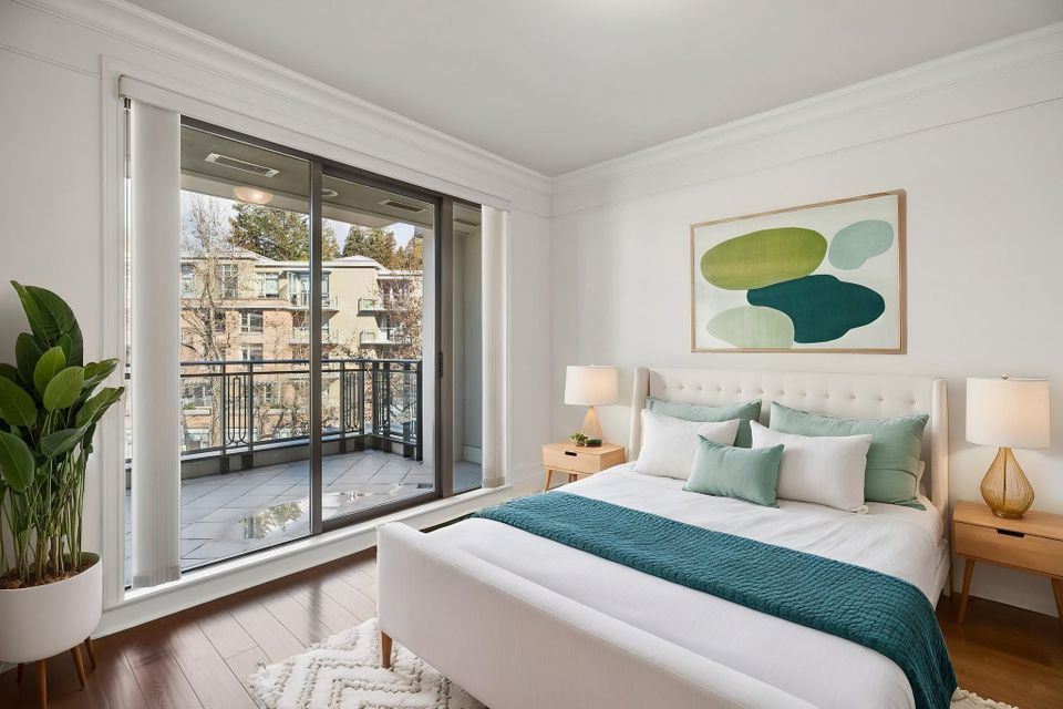 virtually-staged-primary-suite at 300 - 533 Waters Edge, Park Royal, West Vancouver