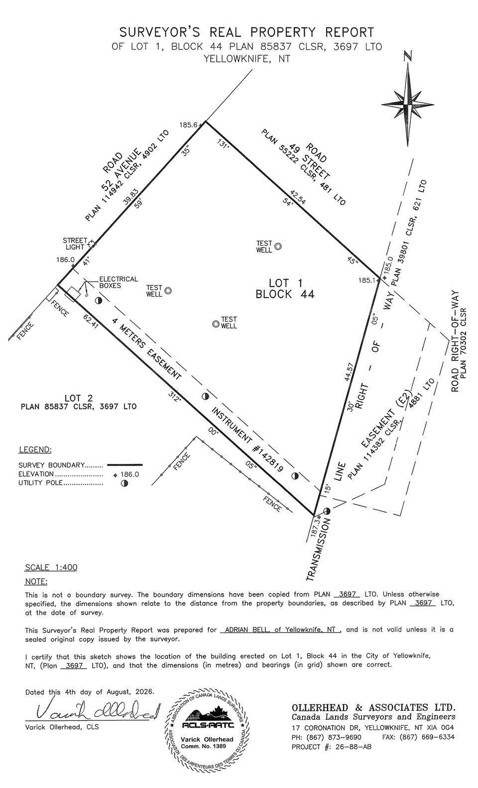 surveyors-real-property-report-2026-lot-1-block44-yellowknife at 4901 52 Avenue, Downtown, Yellowknife
