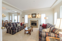 Cozy living room with gas fireplace at 1178 West 42nd Avenue, South Granville, Vancouver West