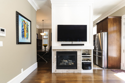 Electric fireplace with functional built ins at 876 West 23rd Avenue, Cambie, Vancouver West