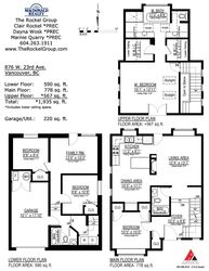 Floorplans at 876 West 23rd Avenue, Cambie, Vancouver West