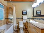 Updated main bathroom with heated tile floors at 5486 Greenleaf Road, Eagle Harbour, West Vancouver