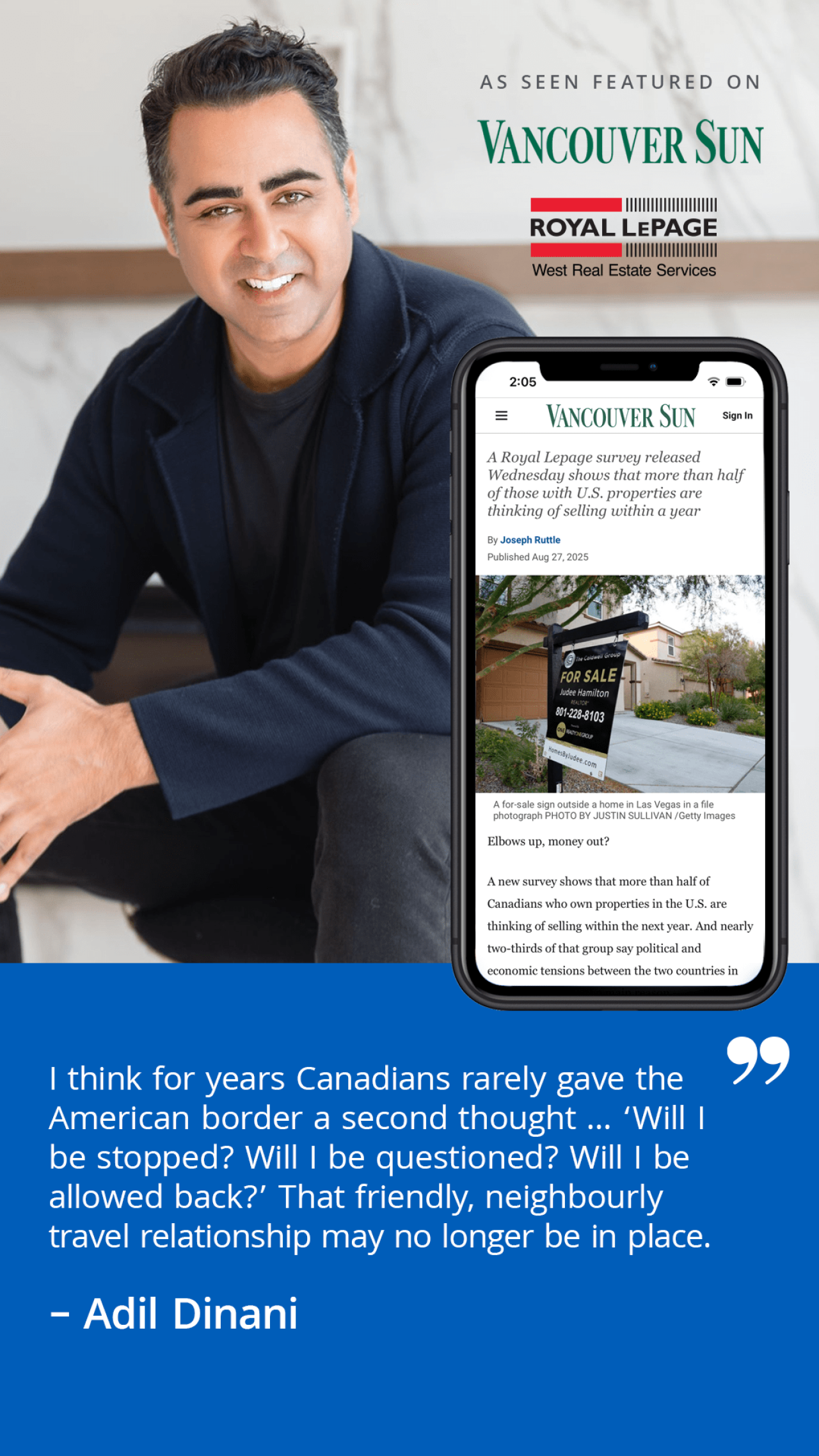 Adil speaks to the Vancouver Sun - Are BC Residents with properties in the US Bailing Out?