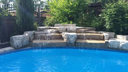 Pool Waterfall - 2415 Lyndhurst Dr, Oakville - Elite3 & Team at 2415 Lyndhurst Drive, Iroquois Ridge North, Oakville