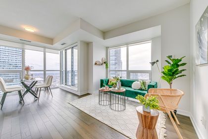 Living Room - 3310 - 4011 Brickstone Mews, Mississauga at 3310 - 4011 Brickstone Mews, City Centre, Mississauga