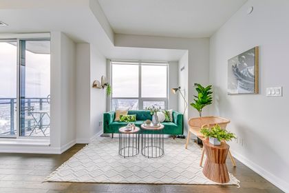 Living Room - 3310 - 4011 Brickstone Mews, Mississauga at 3310 - 4011 Brickstone Mews, City Centre, Mississauga