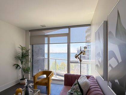 Living Room Views  - 612 - 1 Edgewater Dr., Toronto - Elite3 & Team at 612 - 1 Edgewater Drive, Waterfront Communities C1, Toronto