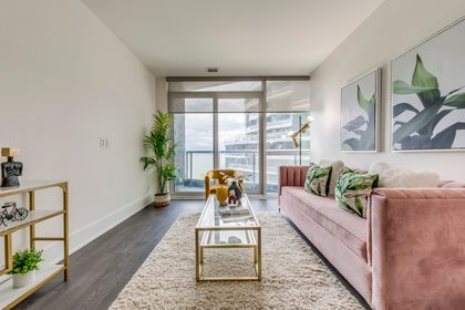 Living Room  - 612 - 1 Edgewater Dr., Toronto - Elite3 & Team at 612 - 1 Edgewater Drive, Waterfront Communities C1, Toronto