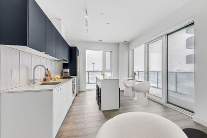 Kitchen & Dining Area - VIRTUALLY STAGED - 1012 - 8 Tippett Rd., North York at 1012 - 8 Tippett Road, Clanton Park, Toronto