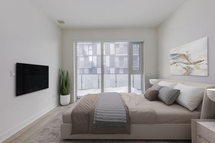 Primary Bedroom - VIRTUALLY STAGED - 1012 - 8 Tippett Rd., North York at 1012 - 8 Tippett Road, Clanton Park, Toronto