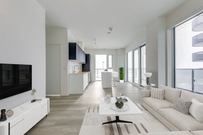 Living Area - VIRTUALLY STAGED - 1012 - 8 Tippett Rd., North York at 1012 - 8 Tippett Road, Clanton Park, Toronto