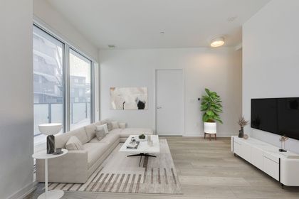Living Area - VIRTUALLY STAGED - 1012 - 8 Tippett Rd., North York at 1012 - 8 Tippett Road, Clanton Park, Toronto