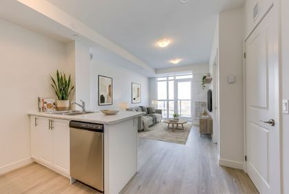 Dining & Living Area - Virtually Staged - 806 - 461 Green Rd., Hamilton at 806 - 461 Green Road, Stoney Creek, Hamilton