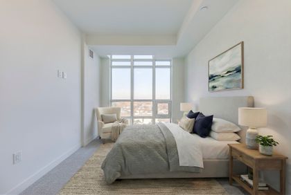 Primary Bedroom - Virtually Staged - 806 - 461 Green Rd., Hamilton at 806 - 461 Green Road, Stoney Creek, Hamilton