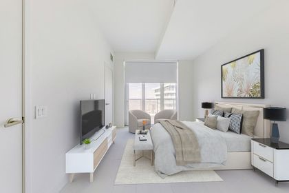 Primary Bedroom - VIRTUALLY STAGED - 6015-3883 Quartz Rd., Mississauga at 6015 - 3883 Quartz Road, City Centre, Mississauga