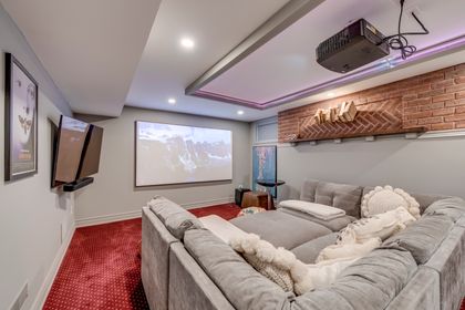 Basement Rec/Theatre Room - 1005 Fair Birch Dr., Mississauga at 1005 Fair Birch Drive, Lorne Park, Mississauga