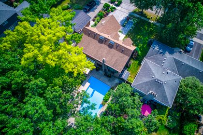 Overhead Backyard View - 1005 Fair Birch Dr., Mississauga at 1005 Fair Birch Drive, Lorne Park, Mississauga